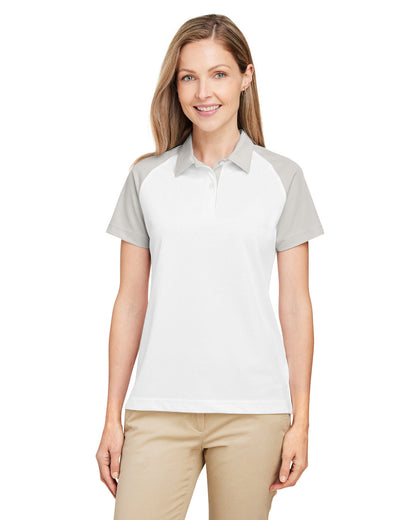 Team 365 Ladies' Command Snag-Protection Colorblock Polo TT21CW #color_WHITE / SP SILVER