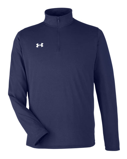 Under Armour Men's Team Tech™ Quarter-Zip Pullover 1376844 #color_Midnight Navy/ White