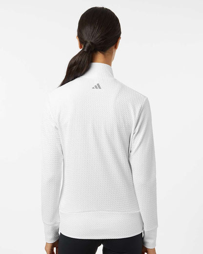 Adidas Women's Ultimate365 Textured Full-Zip Jacket A1007 #colormdl_White