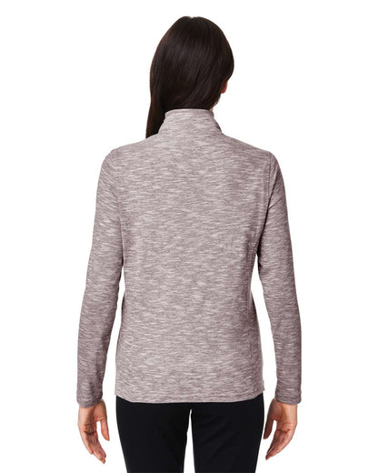 North End Women's Eclipse Jacquard Quarter-Zip Pullover NE415W #colormdl_Burgundy Heather