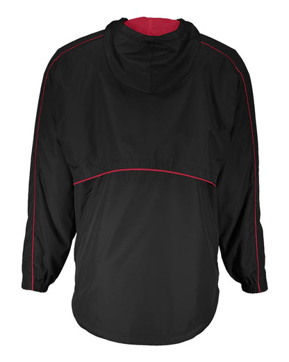 Holloway Men's Wizard Quarter-Zip Hooded Pullover 229016 #color_Black/ Scarlet