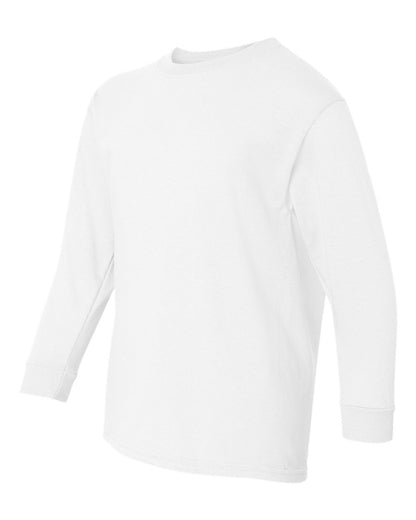 Gildan Heavy Cotton™ Youth Long Sleeve T-Shirt 5400B #color_White