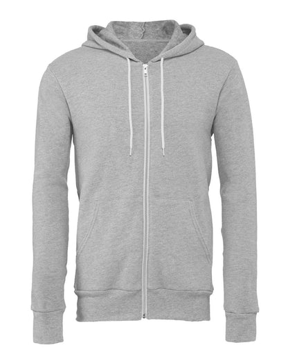 BELLA + CANVAS Sponge Fleece Full-Zip Hoodie 3739 #color_Athletic Heather