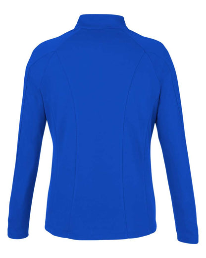 CORE365 Women's Origin Performance Pique Quarter-Zip Pullover CE418W #color_True Royal/ Carbon