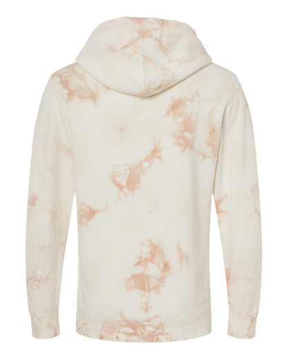 Independent Trading Co. Midweight Tie-Dyed Hooded Sweatshirt PRM4500TD #color_Tie Dye Dusty Pink