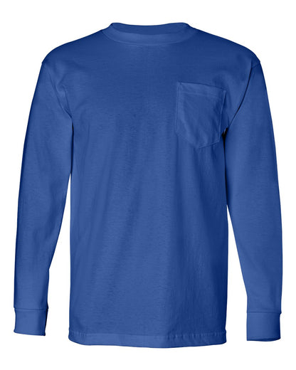 Bayside USA-Made Long Sleeve Pocket T-Shirt 8100 #color_Royal Blue