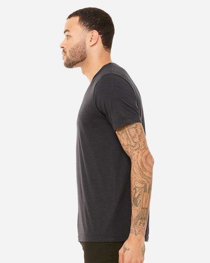 BELLA + CANVAS Unisex Triblend V-Neck Tee 3415 #colormdl_Solid Dark Grey Triblend