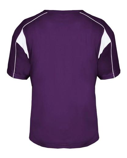 Alleson Athletic Men's B-Core Pro Placket Jersey 7937 #color_Purple/ White