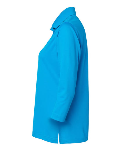 Paragon Women's Lady Palm Three-Quarter Sleeve Polo 120 #color_Turquoise