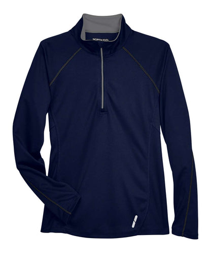 North End Women's Radar Performance Quarter-Zip Pullover 78187 #color_Classic Navy