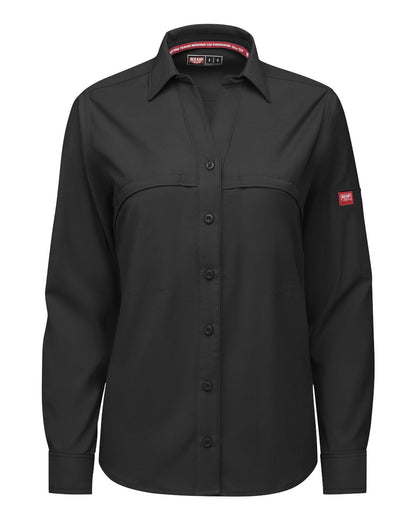 Red Kap Women's Cooling Long Sleeve Work Shirt TSW3 #color_Black