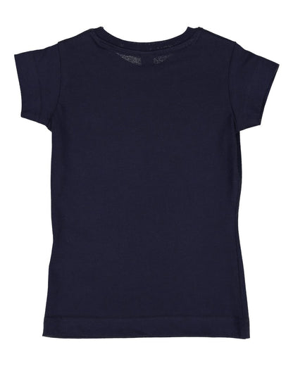 Rabbit Skins Toddler Girls Fine Jersey Tee 3316 #color_Navy