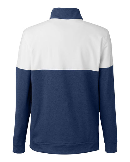 Puma Golf Men's Cloudspun Warm Up Quarter-Zip Pullover 595803 #color_Peacoat/ Bright White