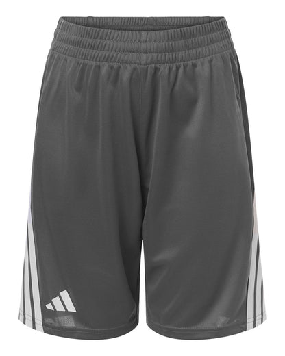 Adidas Youth 3-Stripes 3" Shorts AT302 #color_Team Grey Four/ White