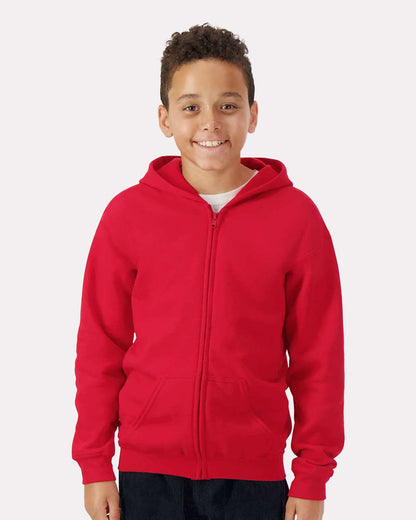 Gildan Youth Heavy Blend™ Full-Zip Hooded Sweatshirt 18600B #colormdl_Red