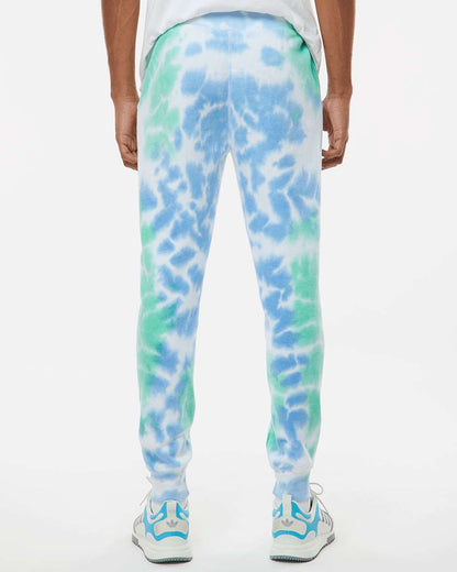 J. America Unisex Tie-Dyed Fleece Joggers 8884 #colormdl_Lagoon Tie Dye