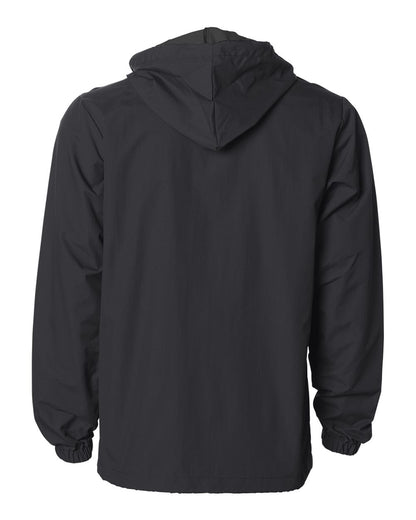 Independent Trading Co. Water-Resistant Hooded Windbreaker EXP95NB #color_Black/ Black