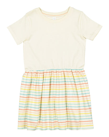 Rabbit Skins Toddler Fine Jersey Dress 5333 #color_Natural/ Sunkissed Stripe