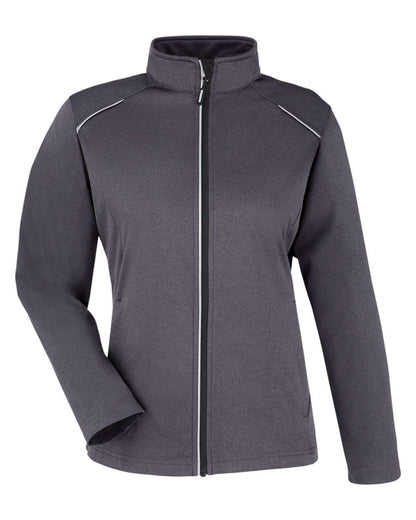 CORE365 Women's Techno Lite Three-Layer Knit Tech-Shell CE708W #color_Carbon Heather