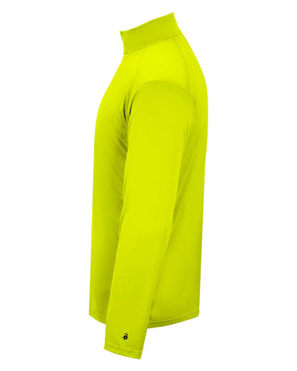 Badger Youth B-Core Quarter-Zip Pullover 2102 #color_Safety Yellow Green/ Graphite