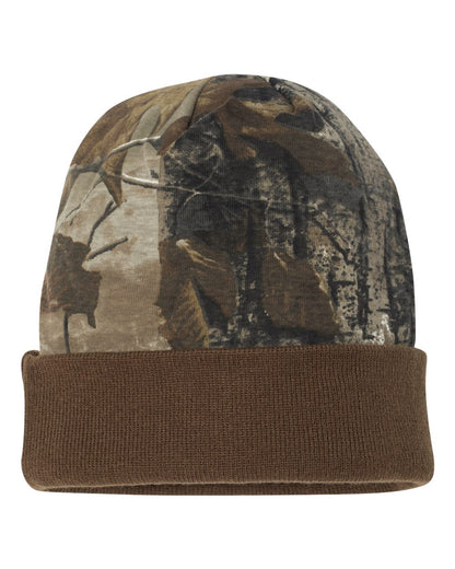 Kati 12" Licensed Camo Cuffed Beanie LCB12 #color_Realtree AP/ Brown