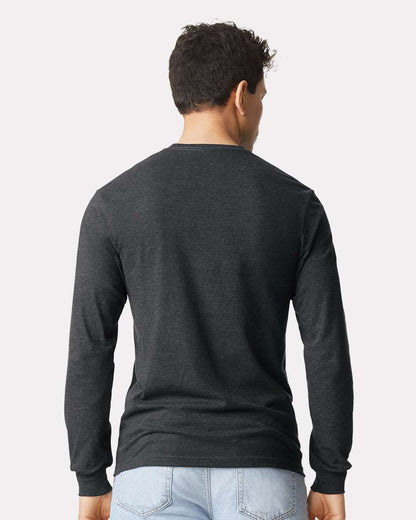 Gildan Softstyle® CVC Long Sleeve T-Shirt 67400 #colormdl_Pitch Black Mist