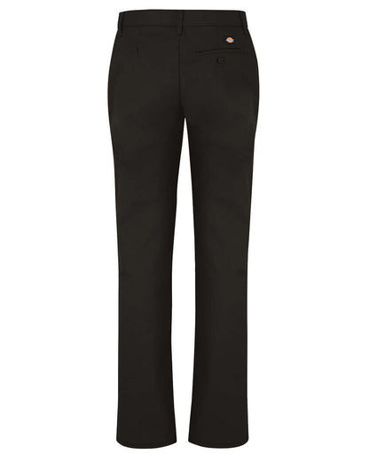 Dickies Women's Industrial Flat Front Pants FP92 #color_Black - 37 Unhemmed