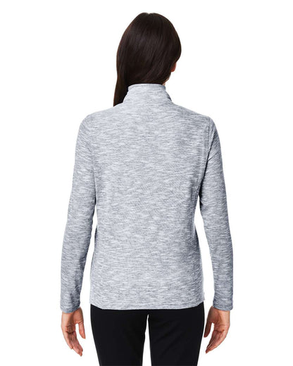 North End Women's Eclipse Jacquard Quarter-Zip Pullover NE415W #colormdl_Black Heather
