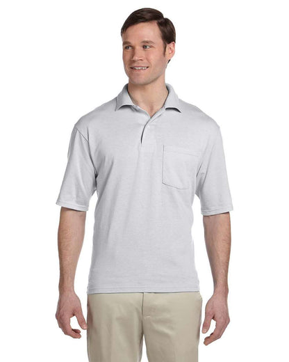 JERZEES Men's SpotShield® 50/50 Polo with Pocket 436MPR #colormdl_Ash