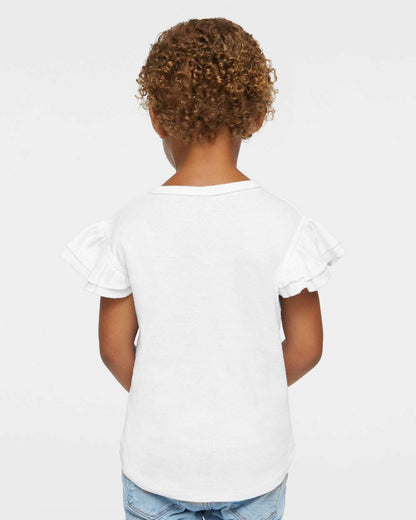 Rabbit Skins Toddler Flutter Sleeve Tee 3339 #colormdl_White