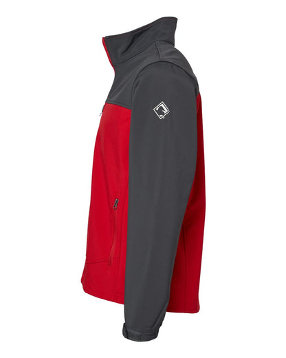 DRI DUCK Men's Tall Motion Soft Shell Jacket 5350T #color_Red/ Charcoal