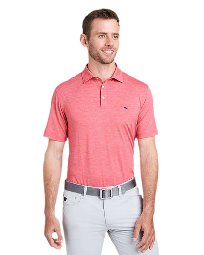 vineyard vines Men's Destin Stripe Sankaty Polo G011146 #colormdl_Lobster Reef