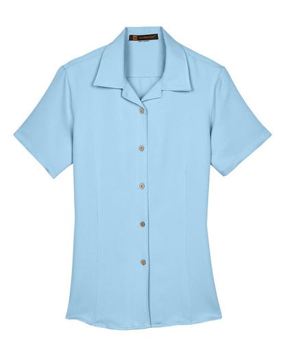 Harriton Women's Bahama Cord Camp Shirt M570W #color_Cloud Blue