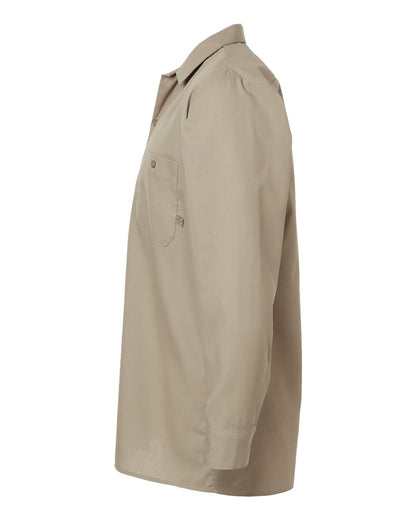 Dickies Men's Tall Industrial Long Sleeve Work Shirt L535T #color_Desert Sand
