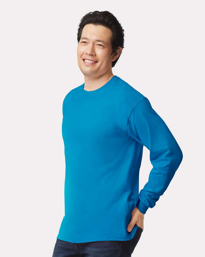 Gildan Unisex Ultra Cotton® Long Sleeve T-Shirt 2400 #colormdl_Sapphire