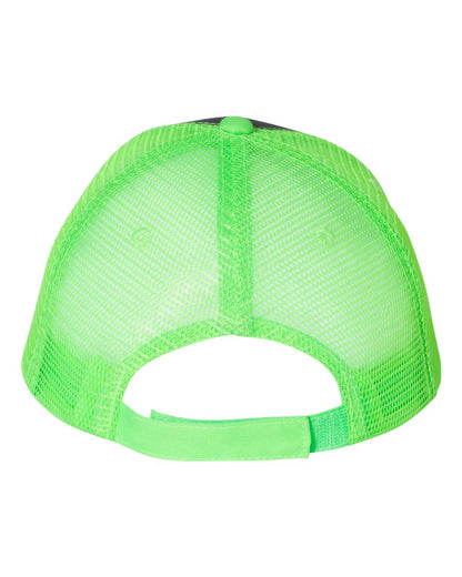 Valucap Sandwich Trucker Cap S102 #color_Charcoal/ Neon Green
