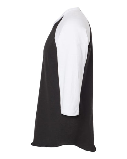 Tultex Fine Jersey Raglan T-Shirt 245 #color_Black/ White