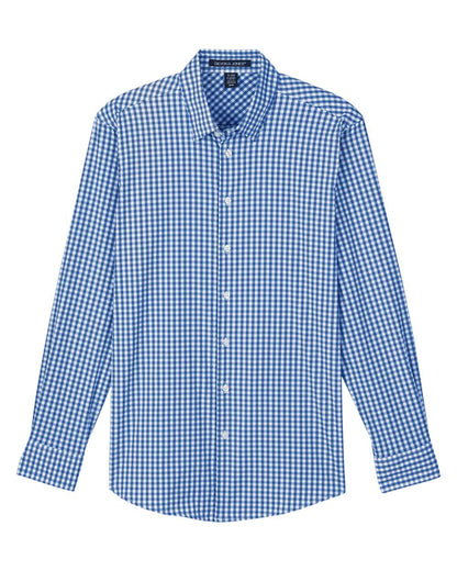 Devon & Jones Men's CrownLux Performance® Gingham Dress Shirt DG536 #color_French Blue/ White