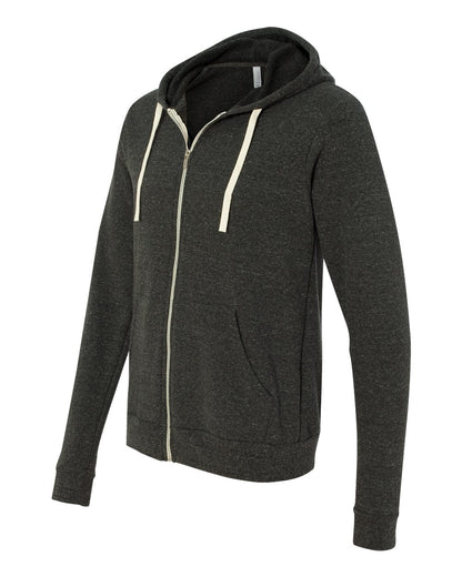 BELLA + CANVAS Triblend Sponge Fleece Full-Zip Hoodie 3909 #color_Charcoal Black Triblend