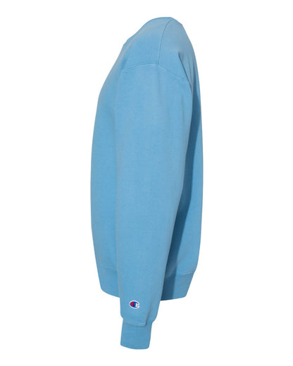 Champion Unisex Garment-Dyed Crewneck Sweatshirt CD400 #color_Delicate Blue