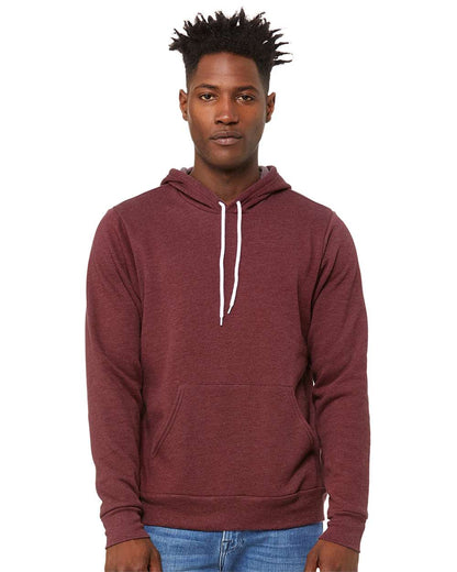 BELLA + CANVAS Unisex Sponge Fleece Hoodie Sweatshirt 3719 #colormdl_Heather Maroon