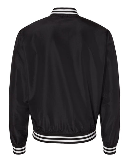 Independent Trading Co. Lightweight Bomber Jacket EXP52BMR #color_Black/ White Stripe