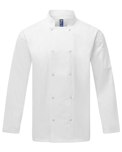 Artisan Collection by Reprime Unisex Ten Studded Front Chef Coat RP665 #color_White
