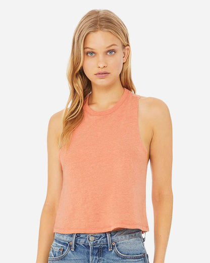 BELLA + CANVAS Women's Racerback Crop Tank 6682 #colormdl_Heather Sunset