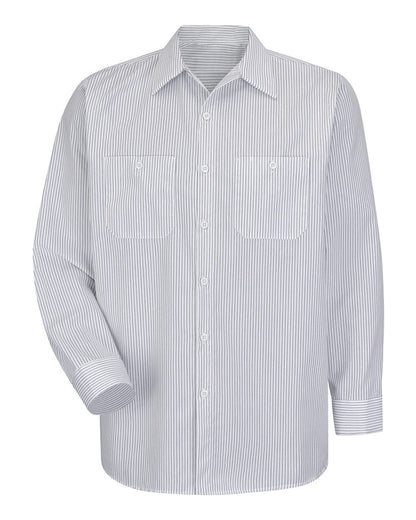 Red Kap Men's Tall Premium Long Sleeve Work Shirt SP10T #color_CW-White/ Charcoal