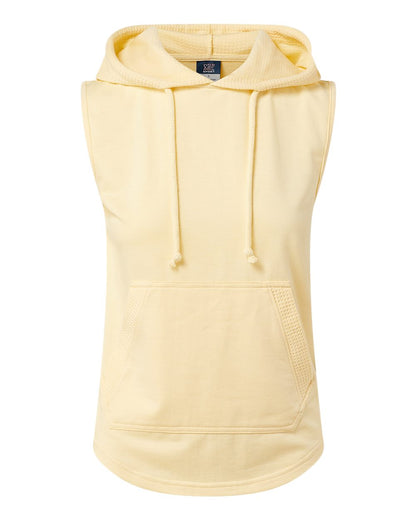 MV Sport Women's Kinsley Sleeveless Hooded Sweatshirt W24131 #color_Sun Ray