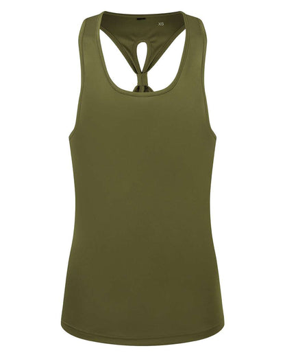 TriDri Women's Knot Back Venus Tank TD042 #color_Olive