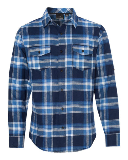 Burnside Yarn-Dyed Long Sleeve Flannel Shirt 8210 #color_Blue/ White