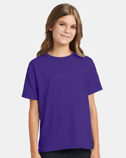 Hanes Ecosmart™ Youth T-Shirt 5370 #colormdl_Purple