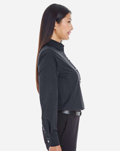 Devon & Jones Women's Crown Collection® Striped Woven Dress Shirt DG534W #colormdl_Black/ Graphite